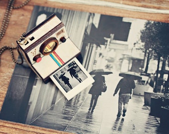 Custom photo Instant Camera necklace