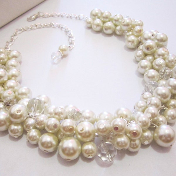 Perlenkette, Brautjungfer Halskette, Perlenkette, Elfenbein, off white Hochzeitsschmuck