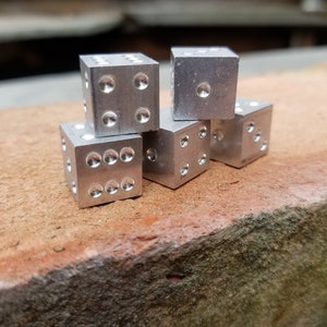 Set of 5 Solid Aluminum Dice