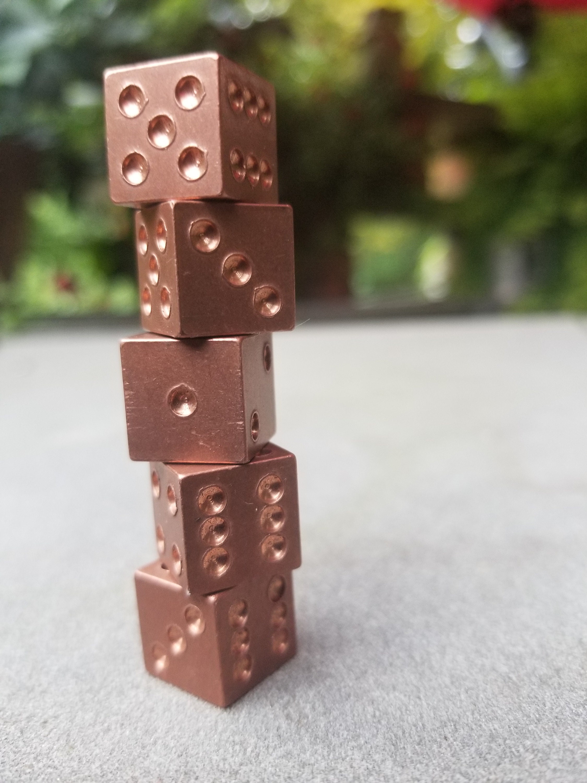 Toys & Games Dice & Tile Games Set of 5 Solid Copper Dice Games