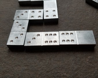 Solid Aluminum Dominoes, Professional Size, Full Double Nine Solid Aluminum Dominoes, Professional Size, Full Double Nine
