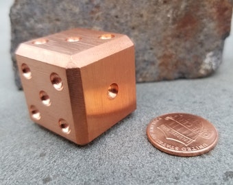 Solid Copper One-Inch Dice