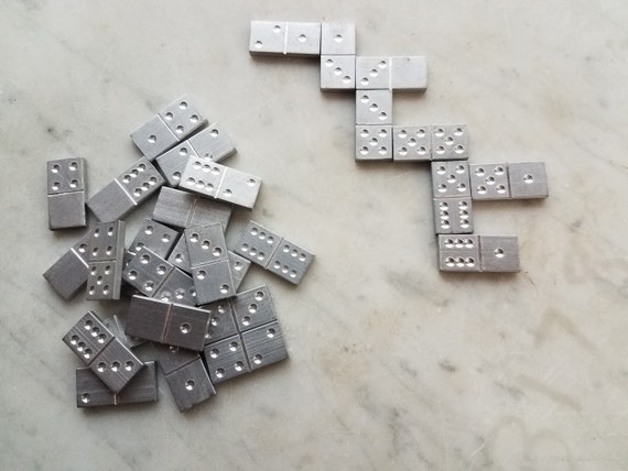 Quirky Miniature Aluminum Dominoes, Full Double Six Set! - Etsy