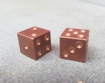 Pair of Solid Copper Dice, 1/2"