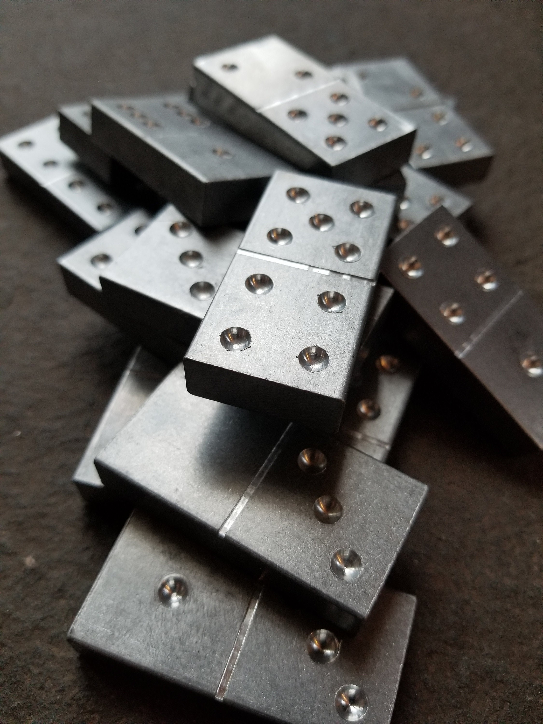 Solid Aluminum Dominoes, Professional Size, Full Double Nine Solid Aluminum Dominoes, Professional Size, Full Double Nine