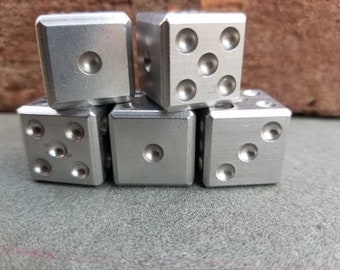 Set of 5 Large Solid Aluminum Dice