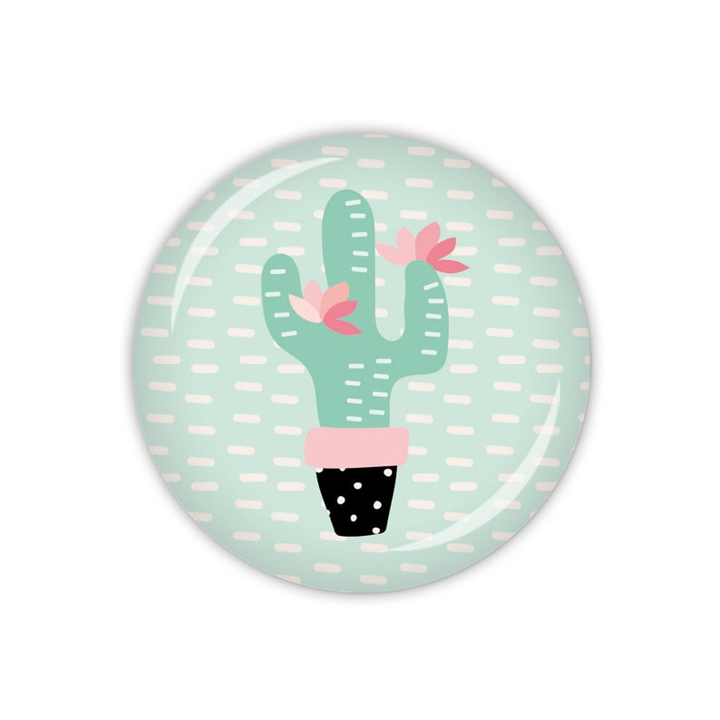 MY LOVELY CACTUS Kaktus, mint Art. SC03-02 als Button, Magnet, Taschenspiegel oder Flaschenöffner erhältlich zdjęcie 1