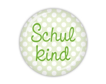 EULE SCHLAU Schulkind, grün oder rosa (Art. SC05) als Button, Magnet oder Taschenspiegel erhältlich