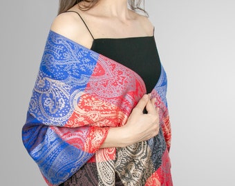 Pashmina shawl wrap. Floral shawl. Silk pashmina scarf wrap. Boho pashmina scarf shawl. Summer shawls and wraps for women. Wraps and shawls.