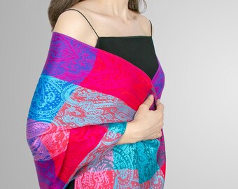 Summer shawl. Boho pashmina shawl wrap. Silk pashmina shawls. Floral pashminas. Pashmina scarf shawls and wraps for women. Wraps and shawls.