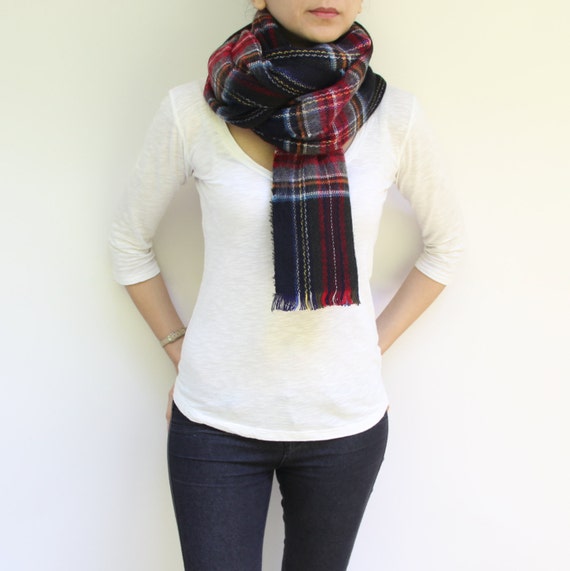 Items similar to Mens Womens Wrap, Plaid Blanket Scarf, Gift Blanket ...