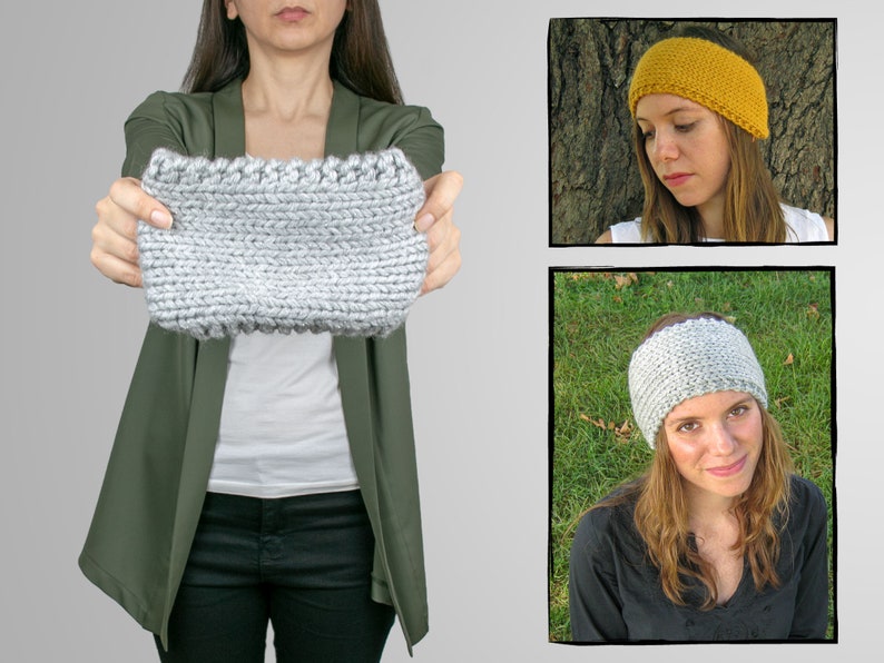 Winter Hand Knit Headband, Soft Wool Ear Warmer, Warm Headband f Winter Hand Knit Headband, Soft Wool Ear Warmer, Warm Headband f