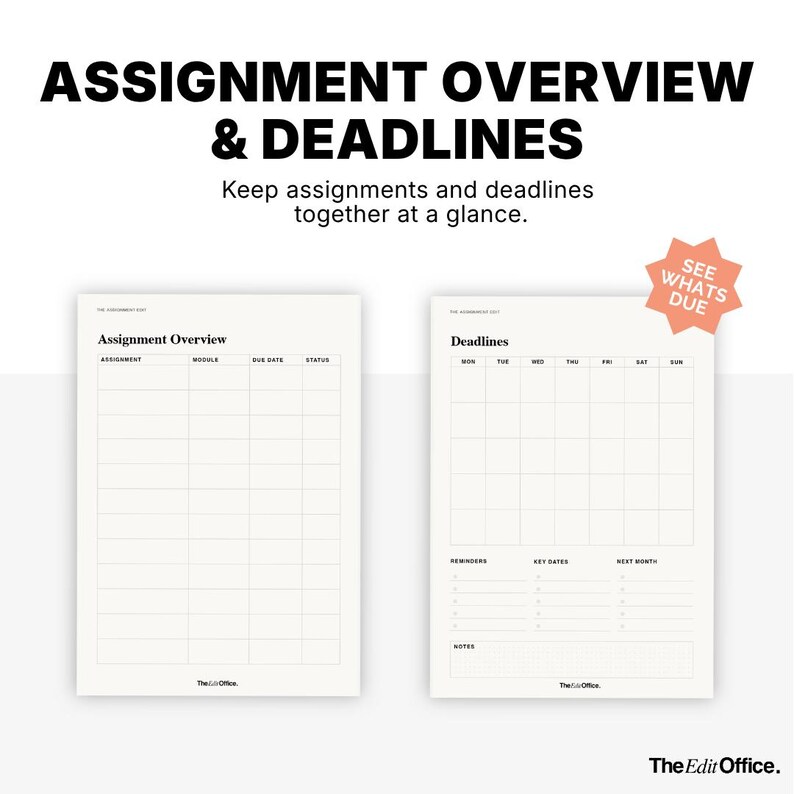 Digital Planner for Students, Assignment Tracker & Study Planner PDF ...