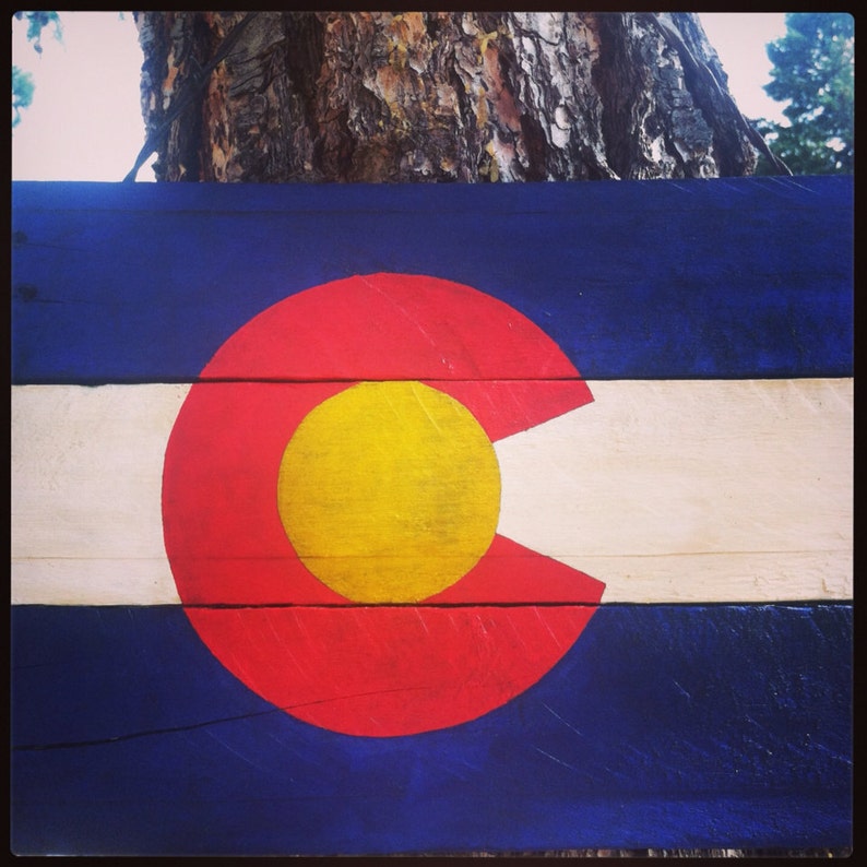 Hand Painted Colorado Flag Reclaimed wood. CO love Etsy