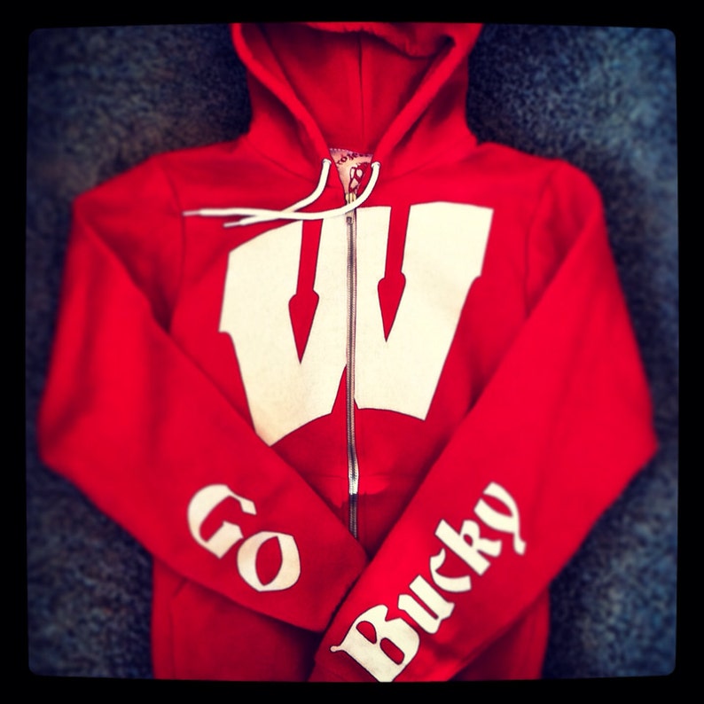 Custom Wisconsin Bucky the Badger Hoodie by Frozen Kiss | Etsy