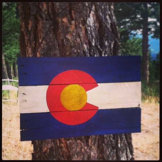 Hand Painted Colorado Flag Reclaimed wood. CO love Etsy
