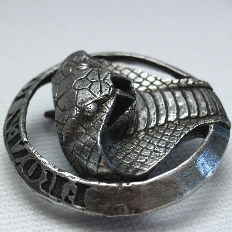 Hand made Cobra belt buckle in pewter Christmas gift Etsy