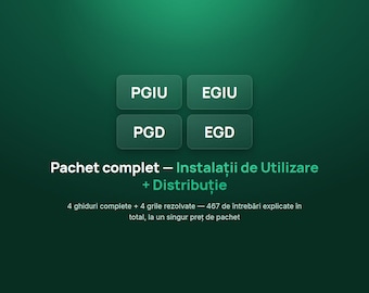 Pachet Ghid Pregătire + Grilă Rezolvată pgiu+egiu+pgd+egd ANRE Gaze Naturale - Instalação Utilização e Distribuição, Material Exame PDF