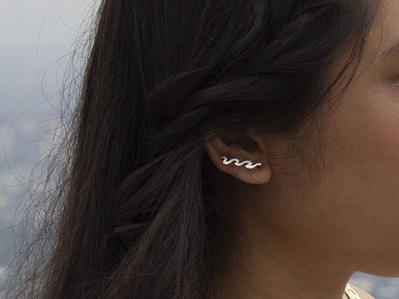 sea wave ear cuff