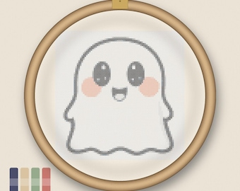 Halloween-korsstygnspaket, 34 kusliga kawaii-figurer (PDF-nedladdning)