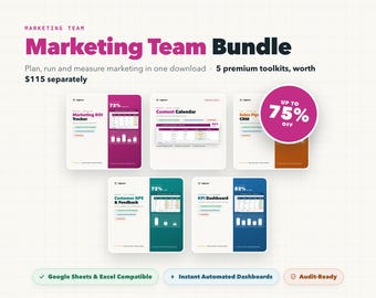 Marketing Team Bundle: Campaign ROI, Content Calendar, CRM, NPS Survey