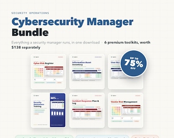 Cybersecurity Manager Bundle, 6-in-1 Risk, Asset, Access, Incident Response (Digital Download)
