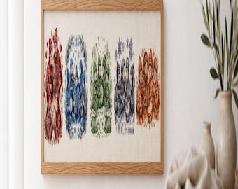 Nordic Folk Cross Stitch Pattern Set, 5 Monochrome Winter PDF Charts