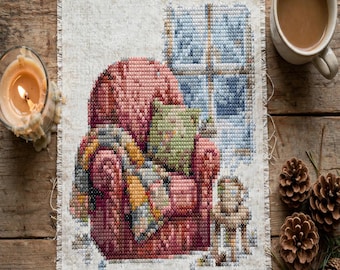 Cozy Winter Cross Stitch Pattern Mini Season PDF Chart Snowy Gift Decor