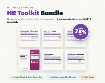 HR Toolkit Bundle: Employee Lifecycle, Onboarding, Leave, Timesheet, Recruitment, Performance