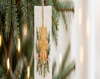 Mini Christmas Ornaments Cross Stitch Pattern Set, 5 Small Tree PDF Charts