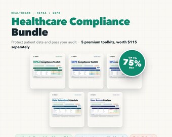 Healthcare Compliance Bundle: HIPAA, GDPR, DPIA, Retention, Access Review