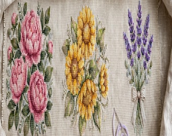 Floral Bookmark Cross Stitch Pattern Set 3 Flower Mini PDF Charts Book Gift