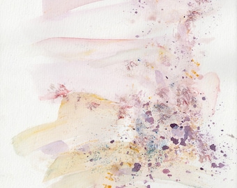 Memory of a Meadow Walk 10"x13.3" Original abstract painting, watercolor