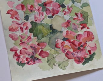 Leafy Web 9"x12"Original watercolor floral painting