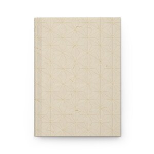 Japans Asanoha notitieboek met harde kaft, naturel crèmekleurig washi-papier, minimalistisch dagboek, 150 gelinieerde pagina's