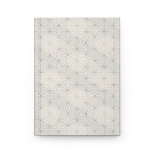 Notizbuch aus weichem Asanoha-Washi, Notizbuch mit dezentem japanischem Muster, minimalistisches Notizbuch mit neutralem Hardcover, elegantes liniertes Notizbuch