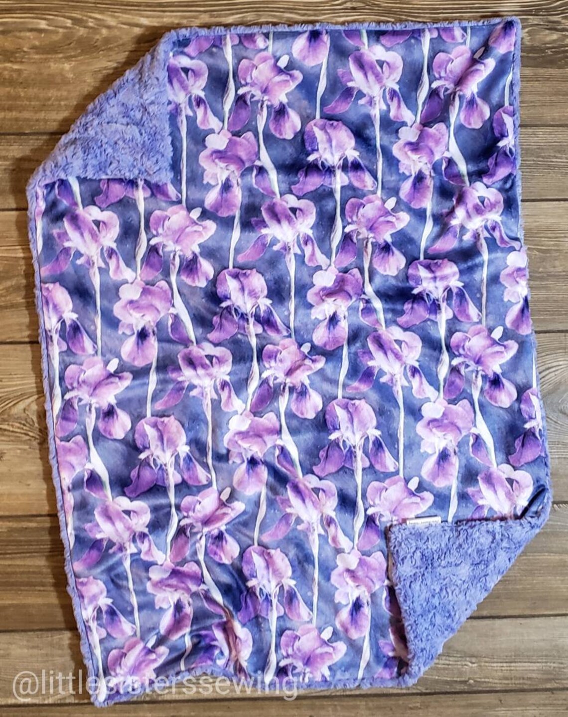 Blanket Purple Iris Watercolor Floral Minky Blanket Purple | Etsy