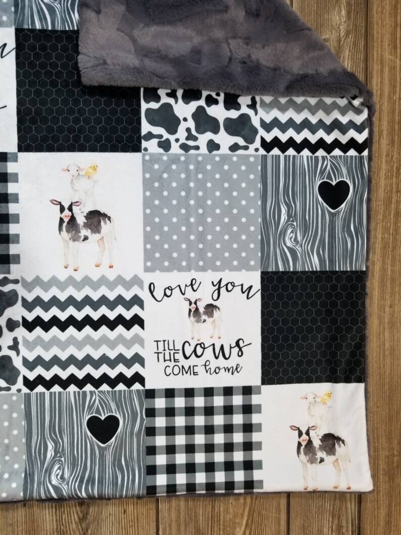 Farm Animal Minky Baby Blanket Minky Blanket Baby Blanket Etsy