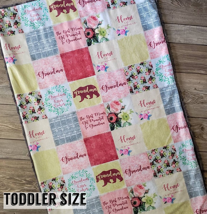 Yellow Charcoal Grandma Minky Blanket \u2022 Grandma Blanket Grandmother Blanket Gift for Grandma Mother/'s Day Gift Pink