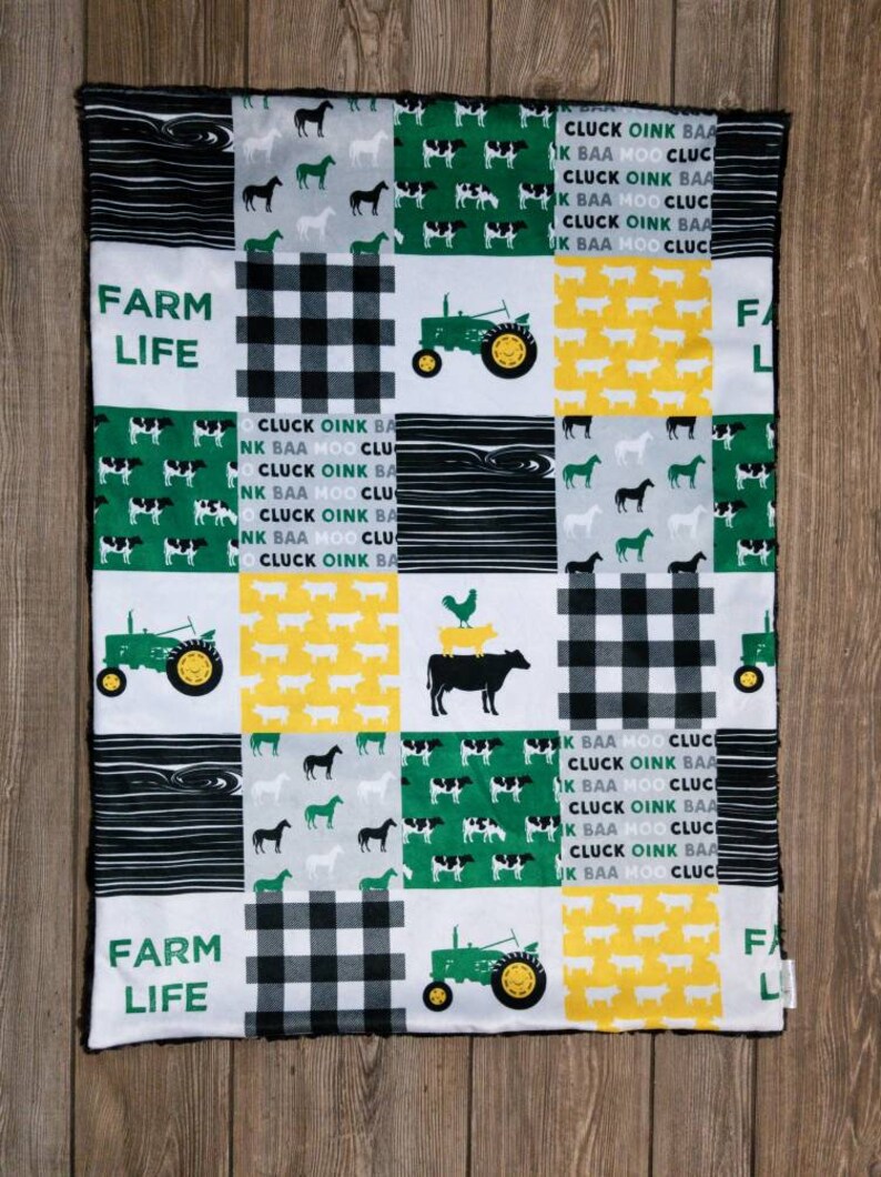 Blanket Green Tractor Minky Baby Blanket Boy blanket Etsy