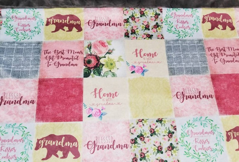 Yellow Charcoal Grandma Minky Blanket \u2022 Grandma Blanket Grandmother Blanket Gift for Grandma Mother/'s Day Gift Pink