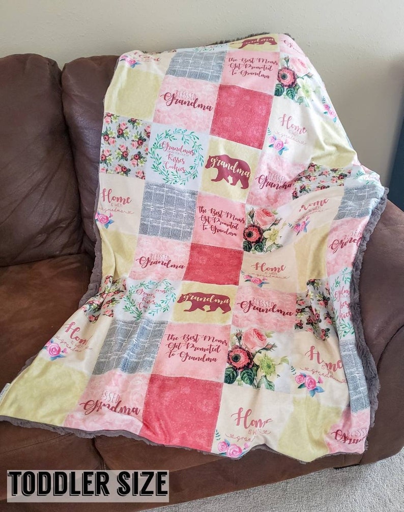 Yellow Charcoal Grandma Minky Blanket \u2022 Grandma Blanket Grandmother Blanket Gift for Grandma Mother/'s Day Gift Pink