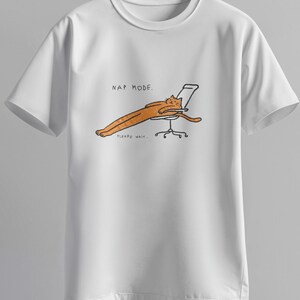 Funny Orange Cat PNG, Nap Mode Please Wait Shirt Design, Lazy Cat on Chair Graphic, Relatable Animal Sublimation, Introvert Digital Download