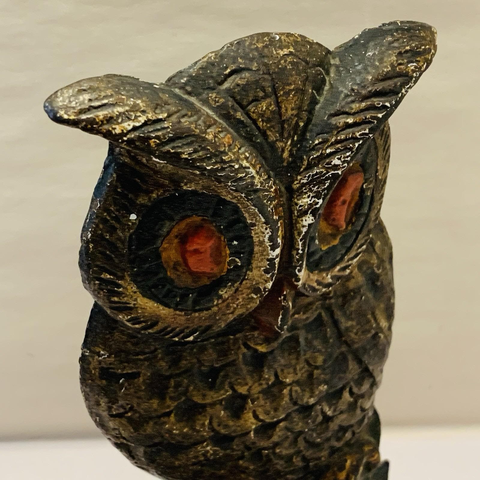 Antique Cast Iron Owl Door Stop 9x4 Heavy Retro Lodge Estate Old Money Decor