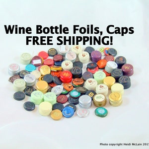 100 Assorted Wine Bottle Foils and Screw Caps FREE SHIPPING