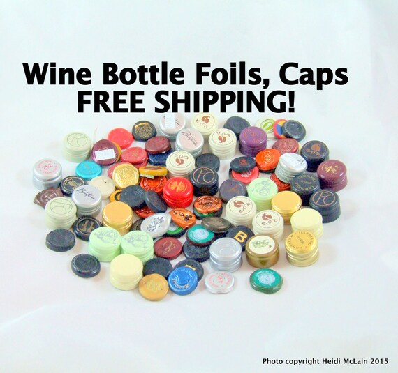 100 Assorted Wine Bottle Foils and Screw Caps FREE SHIPPING Etsy