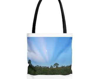 Tote Bag, Moon at Dawn in Florida, Pandemic Haiku