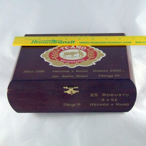 Medium Wooden Cigar Box for Crafts, Storage