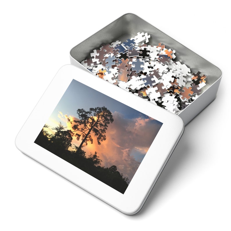 Sunrise Behind Pine with Clouds 252 Piece Puzzle image 3