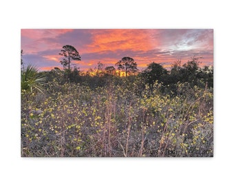 Sunrise Sky on Fire Canvas Print